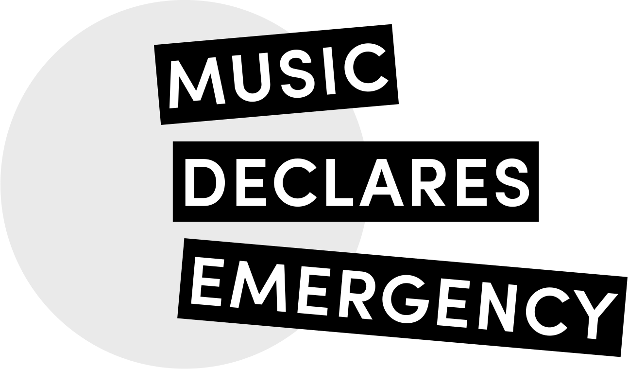 Dies ist das Logo der Gemeinschaft Music Declares Emergency.