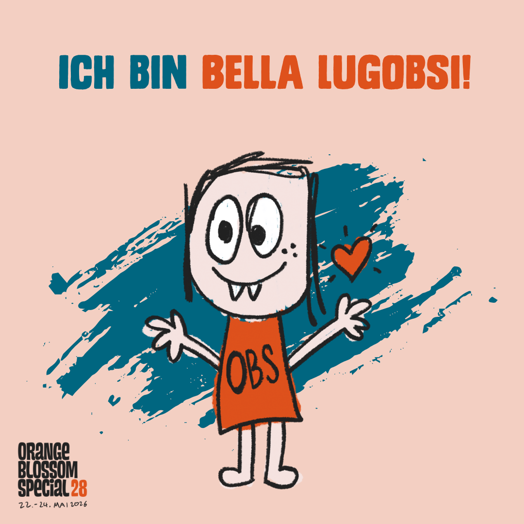 Dies ist die Grafik zur Ankündigung des Namens des OBS-Maskottchens BELLA LUGOBSI.